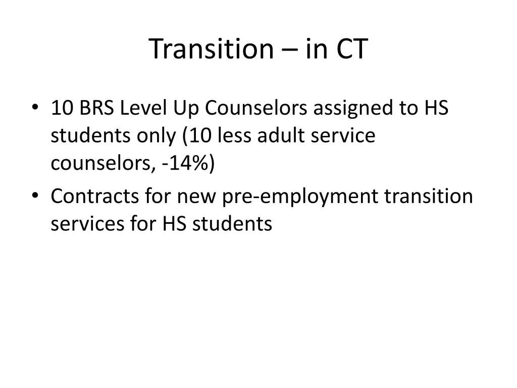 transition in ct