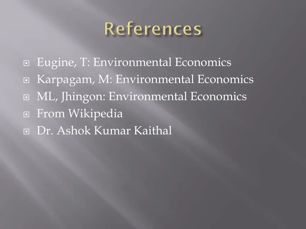 eugine t environmental economics karpagam