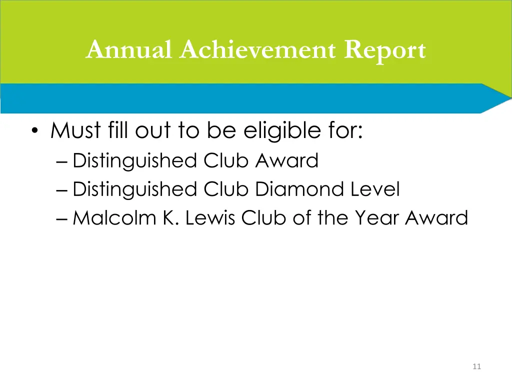annual achievement report