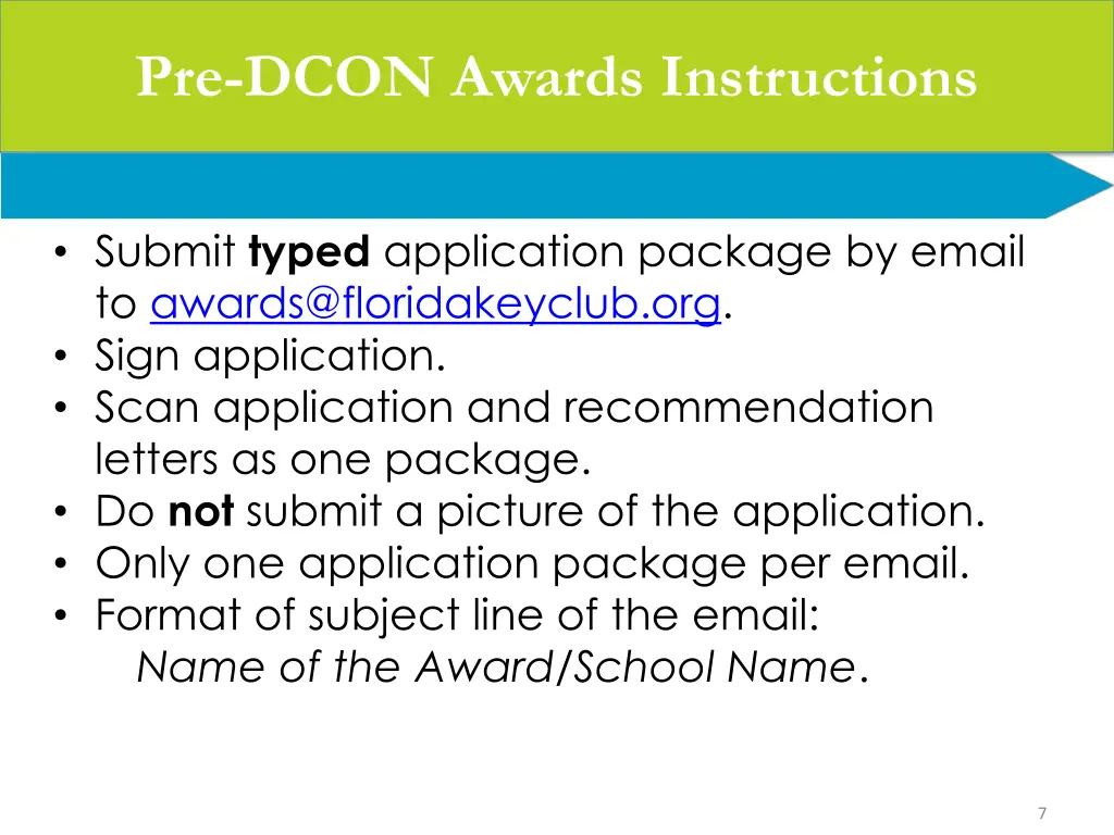 pre dcon awards instructions