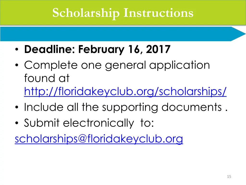 scholarship instructions