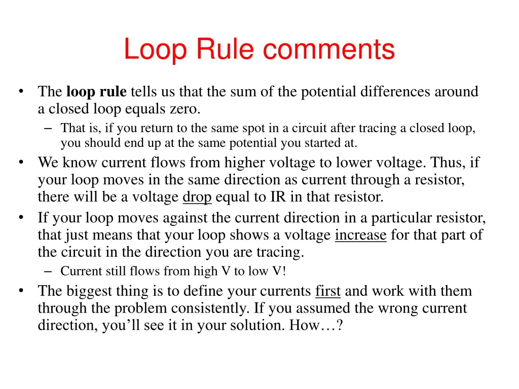 loop rule comments