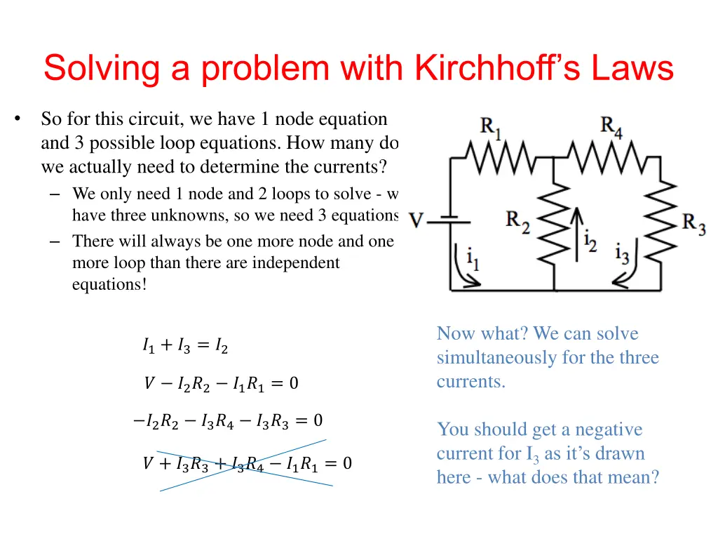solving a problem with kirchhoff s laws