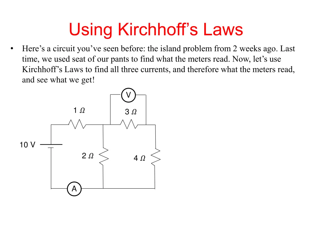 using kirchhoff s laws