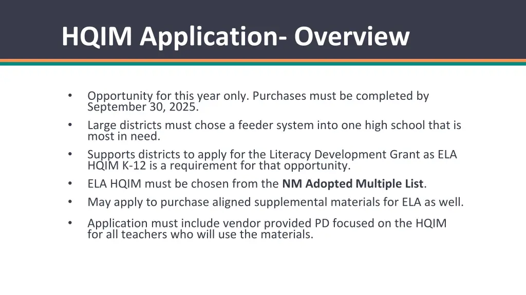 hqim application overview