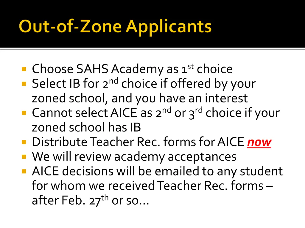 choose sahs academy as 1 st choice select