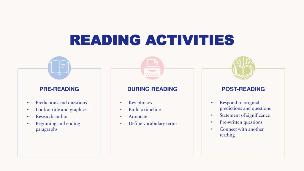 reading activities reading activities
