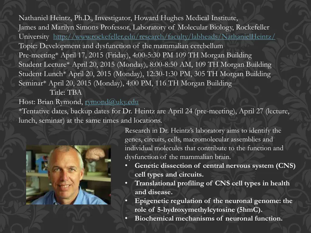 nathaniel heintz ph d investigator howard hughes
