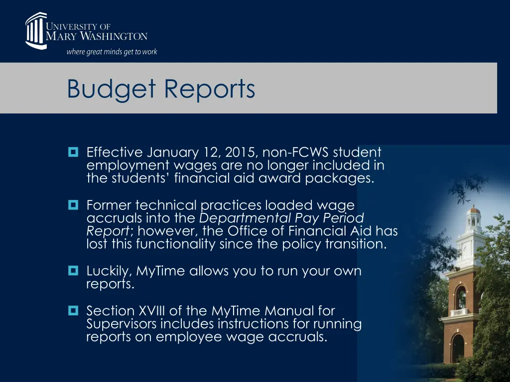 budget reports