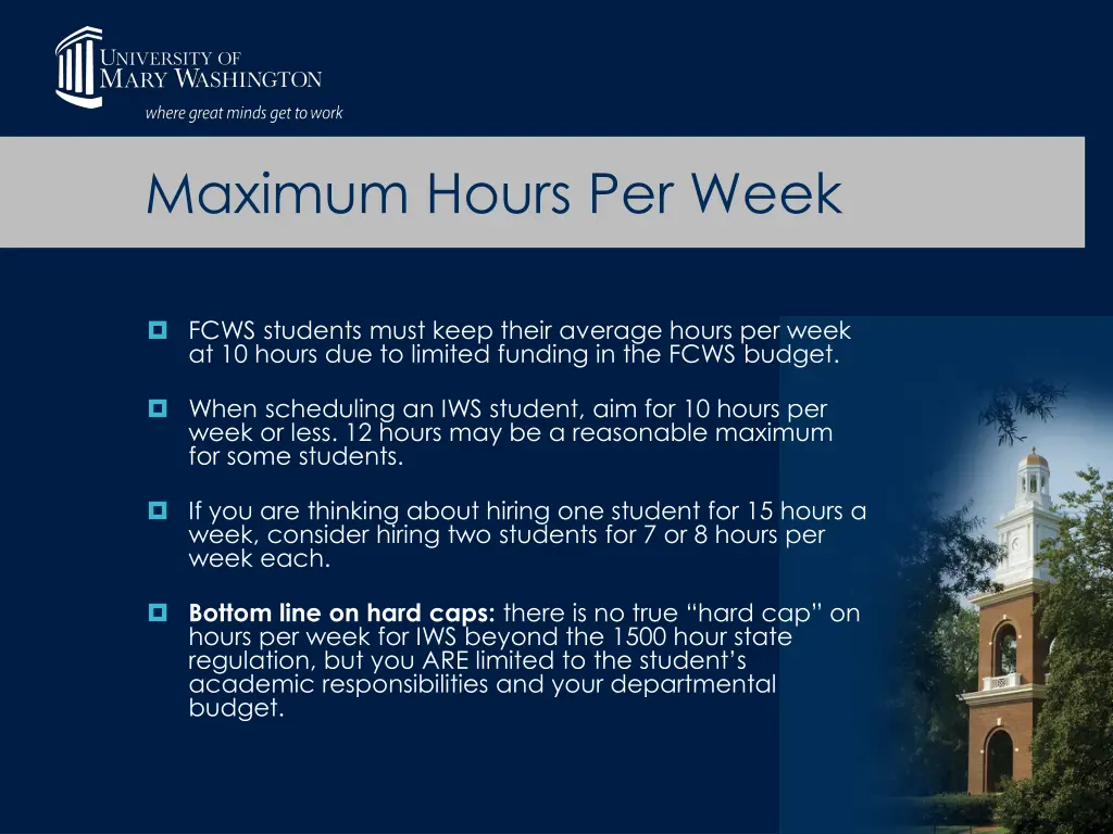 maximum hours per week 1