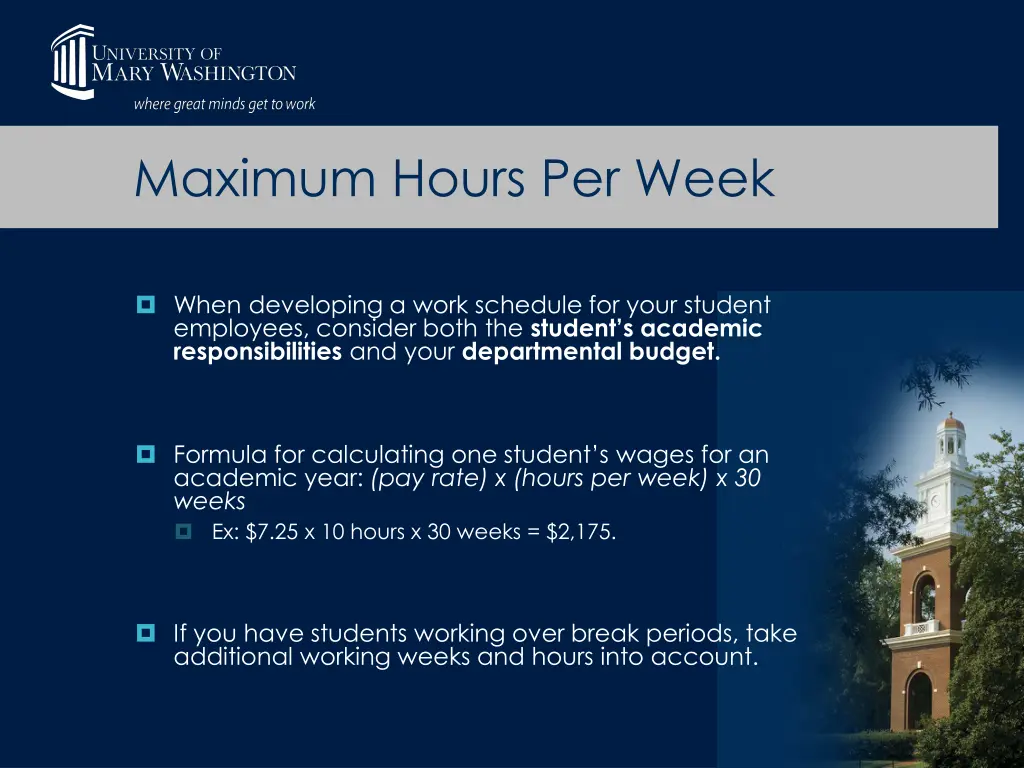 maximum hours per week