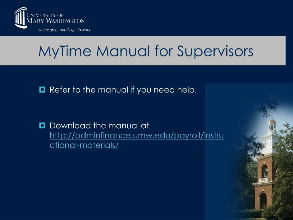mytime manual for supervisors