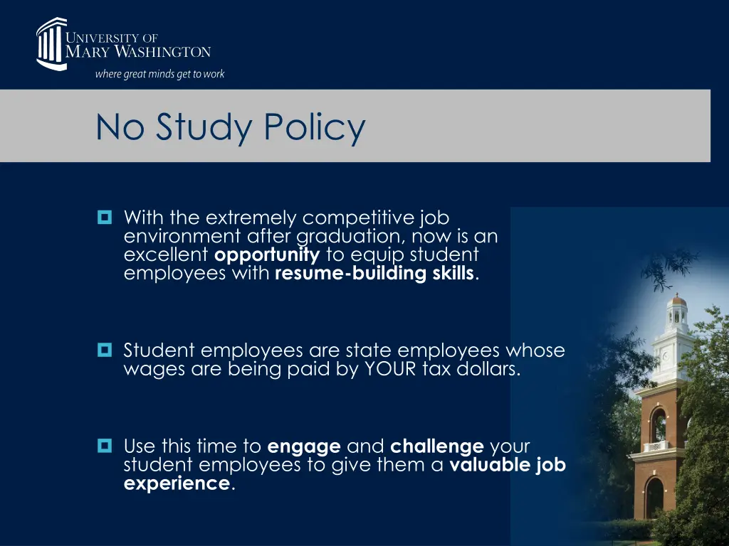 no study policy 1
