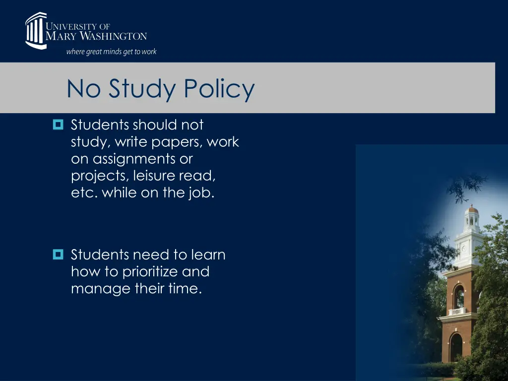 no study policy
