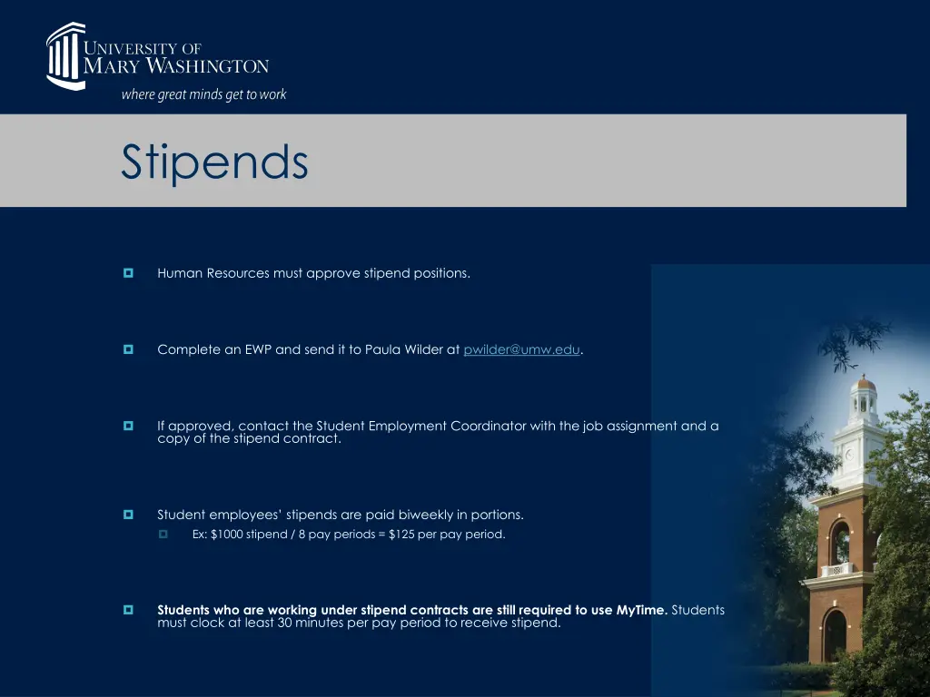 stipends