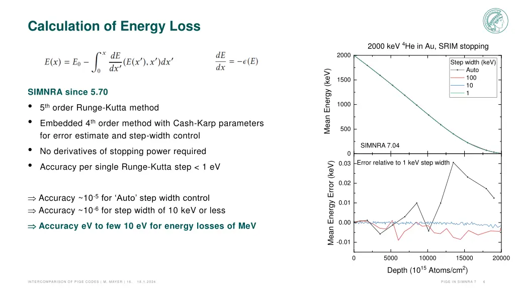 calculation of energy loss