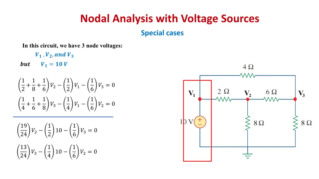 nodal analysis with voltage sources 4
