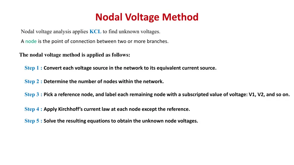 nodal voltage method