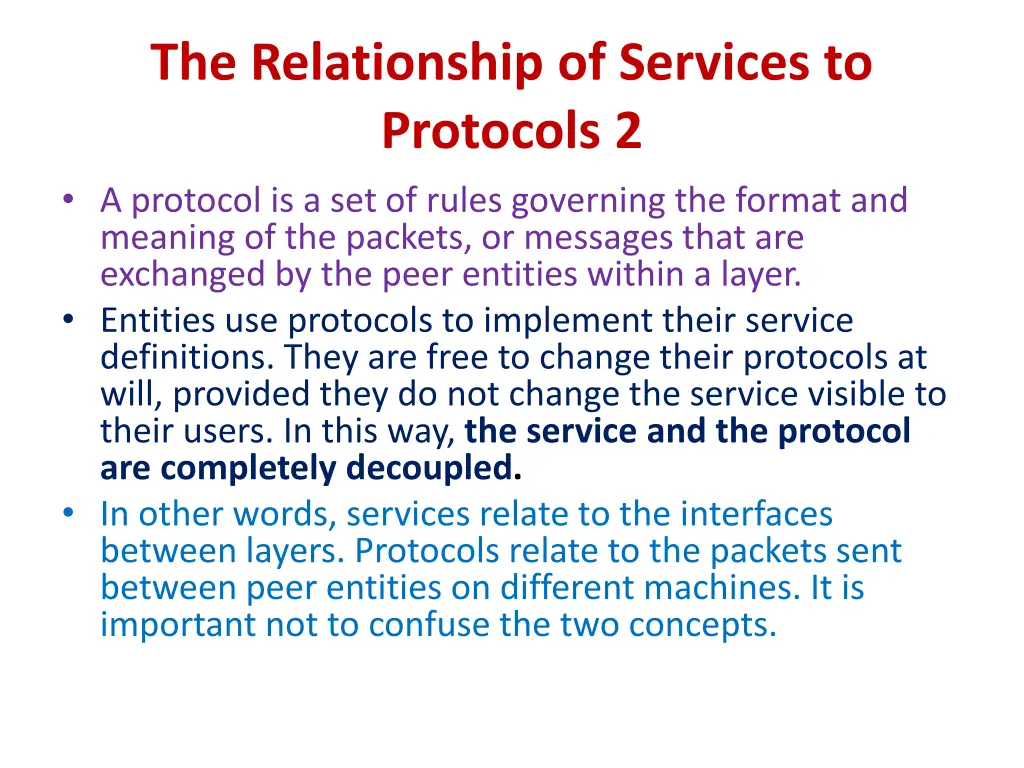 the relationship of services to protocols 1