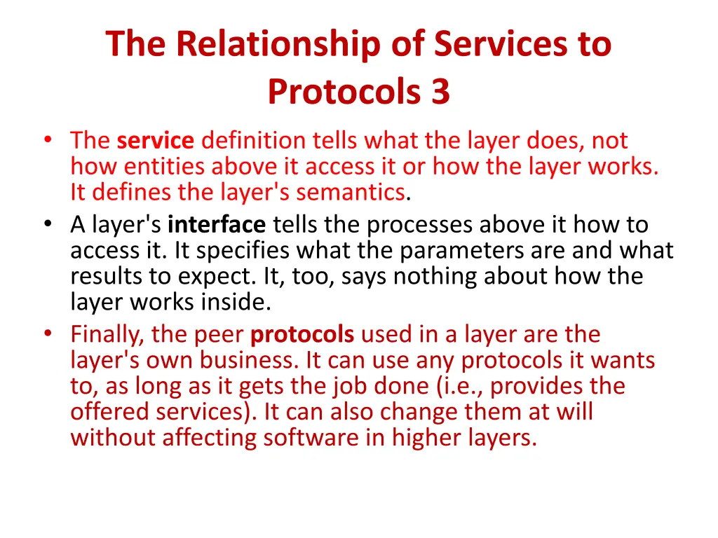 the relationship of services to protocols 2