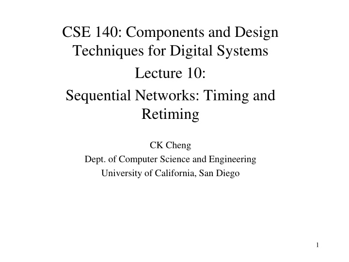 cse 140 components and design techniques