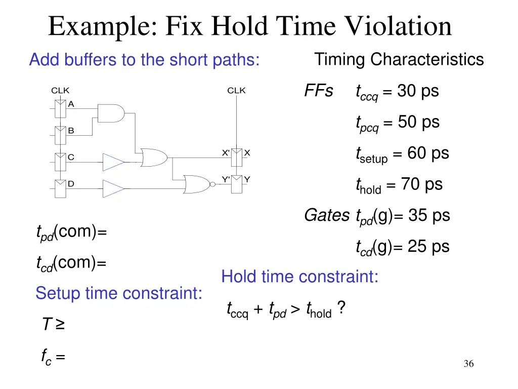 example fix hold time violation add buffers