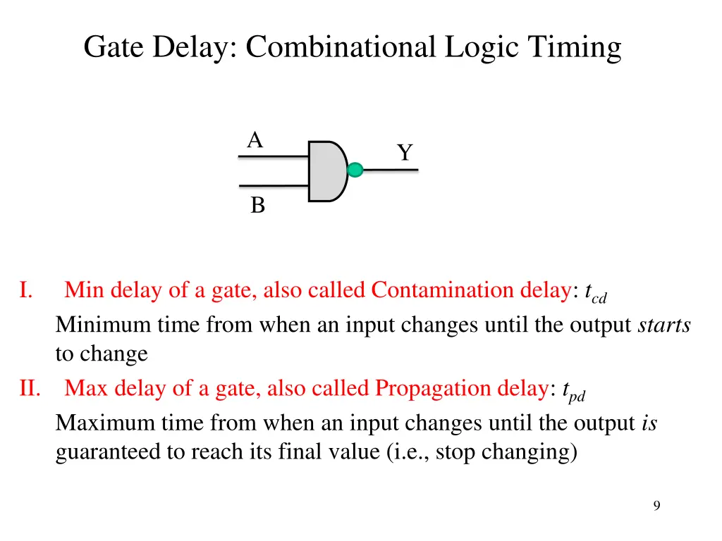 gate delay combinational logic timing