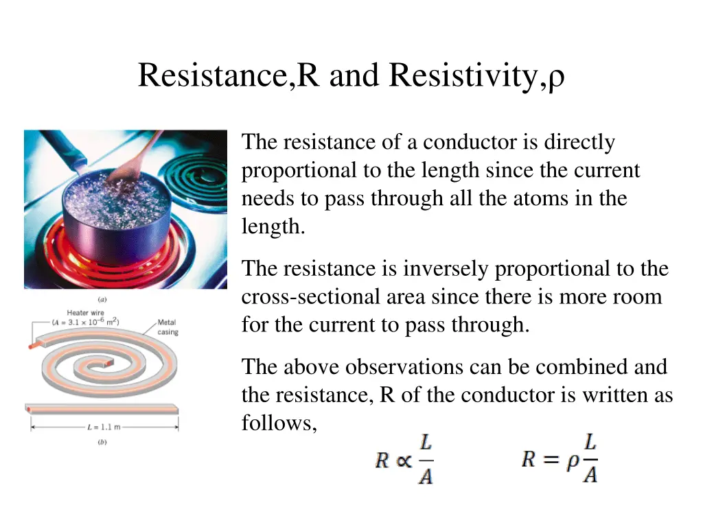 resistance r and resistivity
