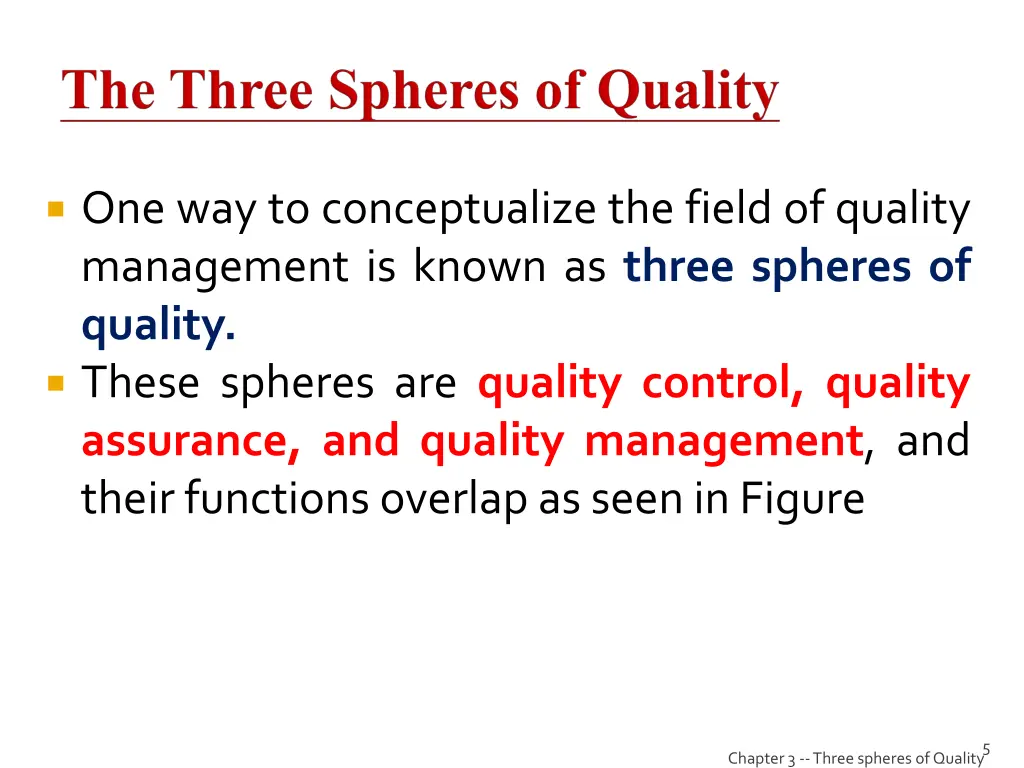 one way to conceptualize the field of quality