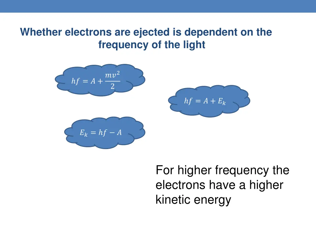 whether electrons are ejected is dependent