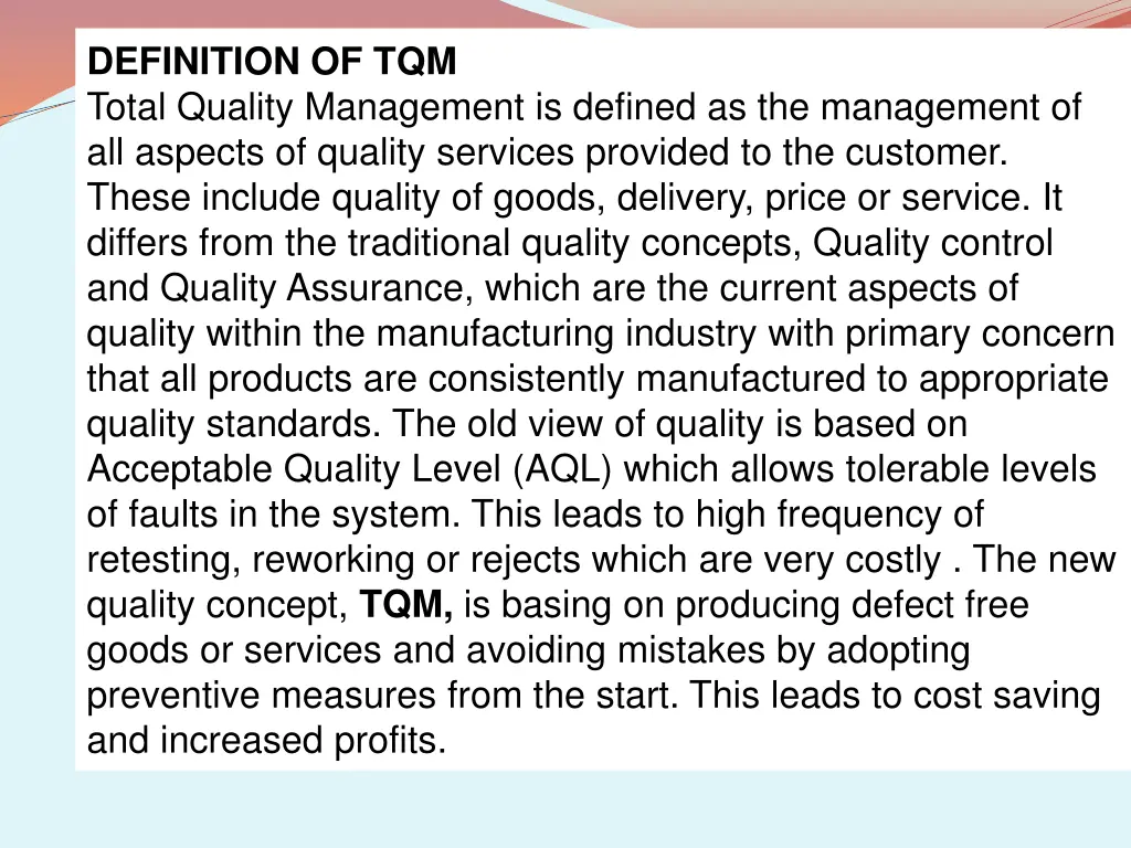 definition of tqm total quality management