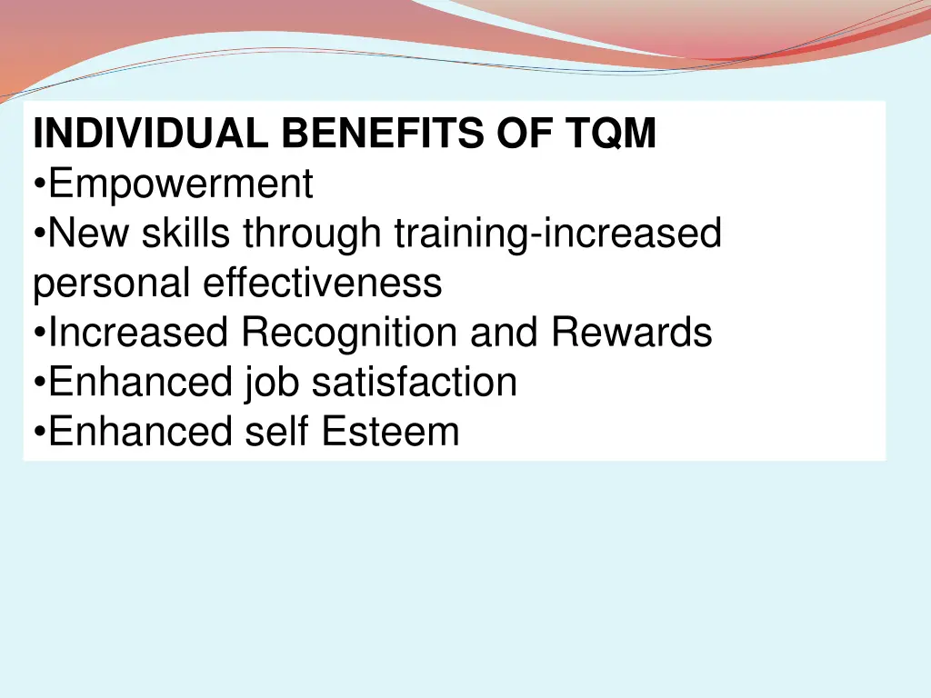 individual benefits of tqm empowerment new skills