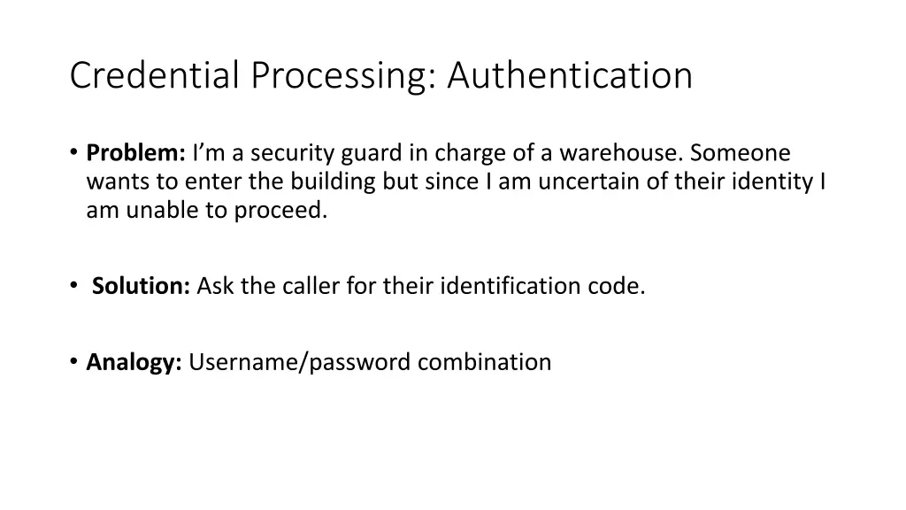 credential processing authentication