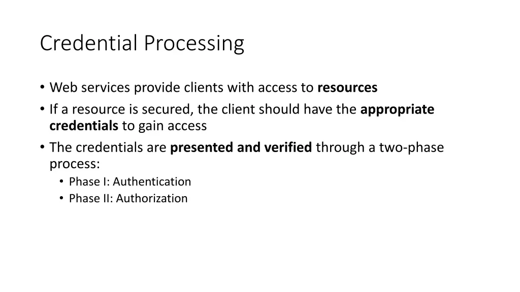 credential processing