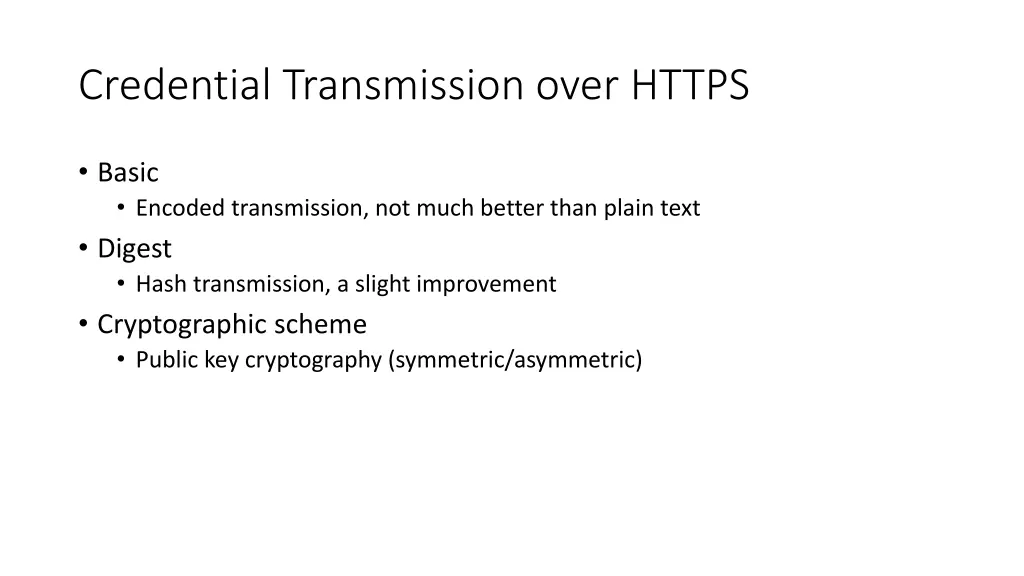 credential transmission over https