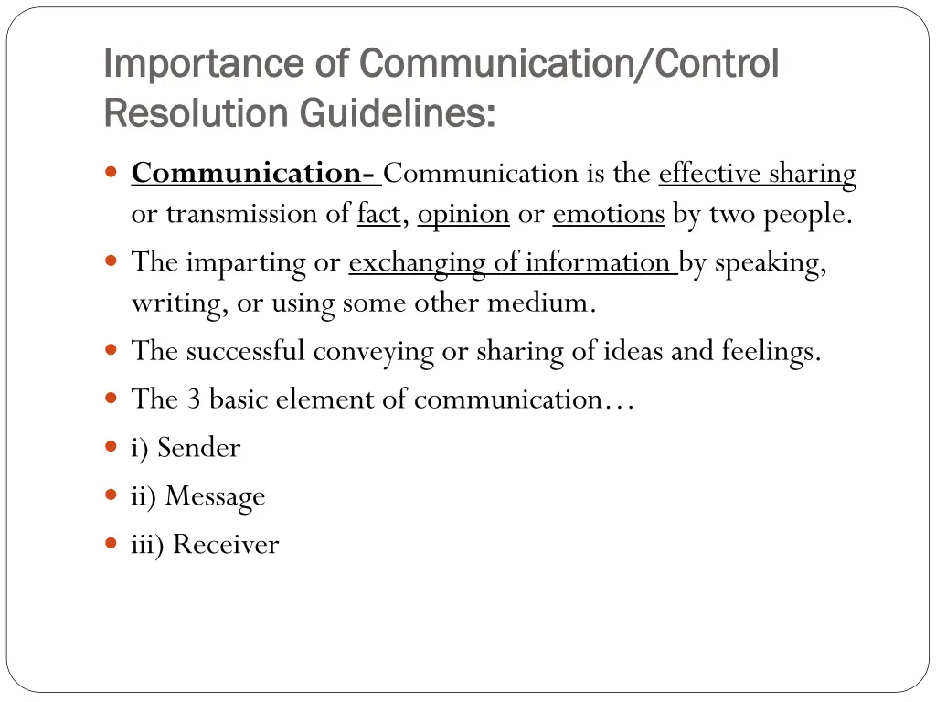 importance importance of communication control