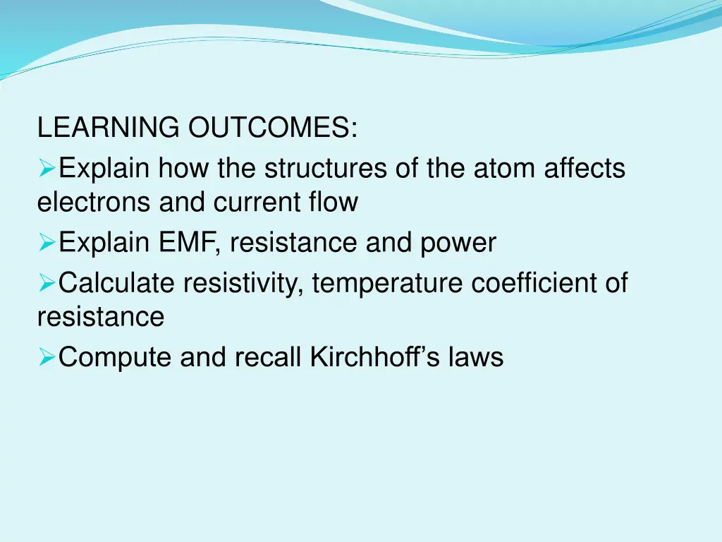 learning outcomes explain how the structures