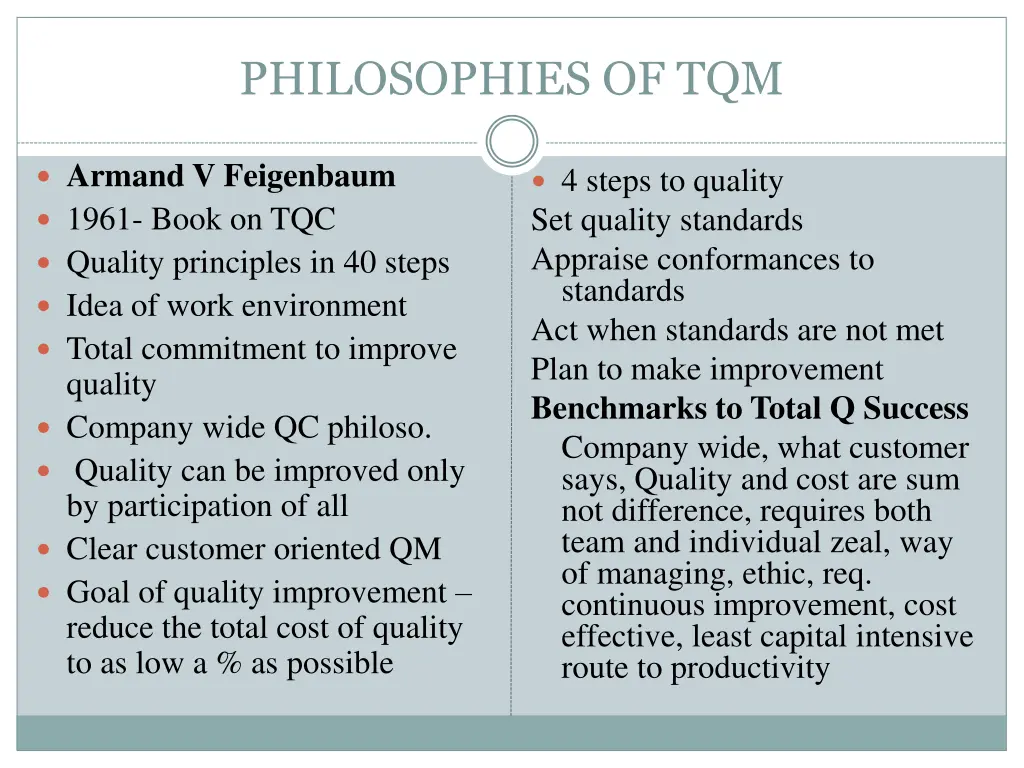 philosophies of tqm 2