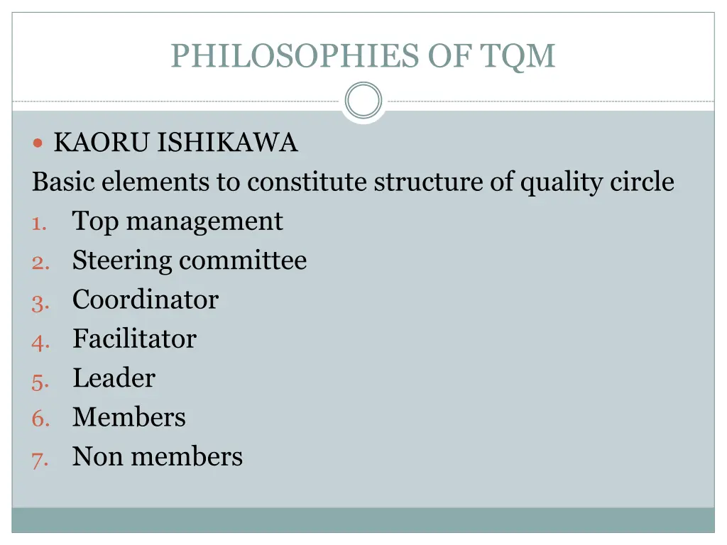 philosophies of tqm 5