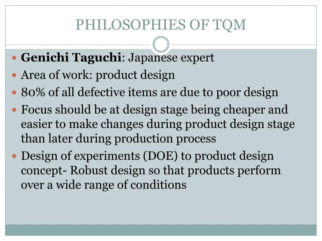 philosophies of tqm 6