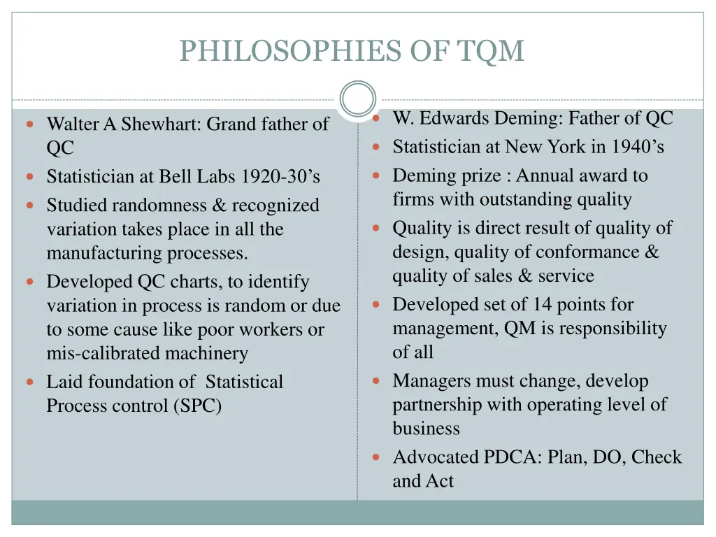 philosophies of tqm