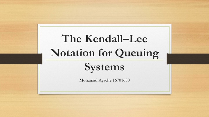 the kendall lee notation for queuing systems