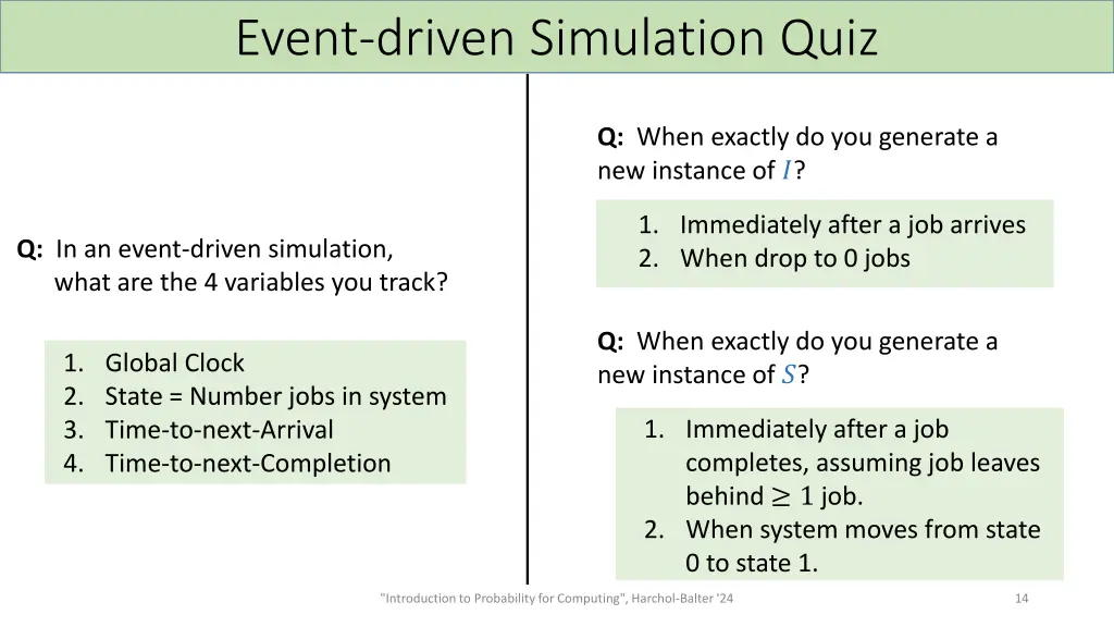 event driven simulation quiz