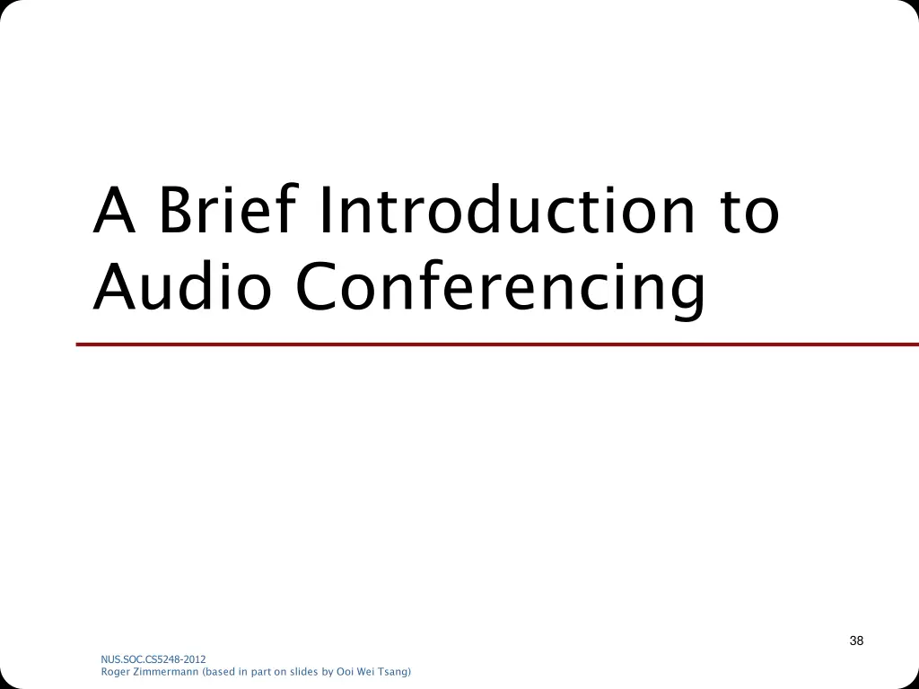 a brief introduction to audio conferencing