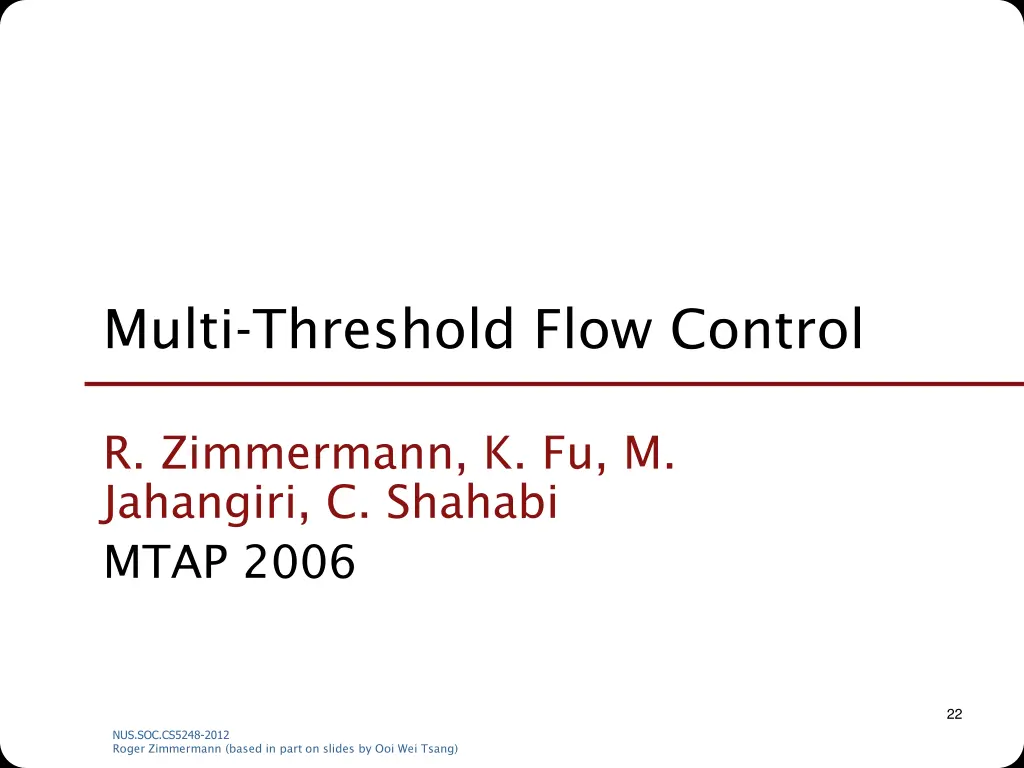 multi threshold flow control