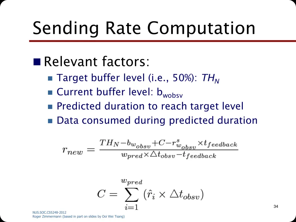 sending rate computation