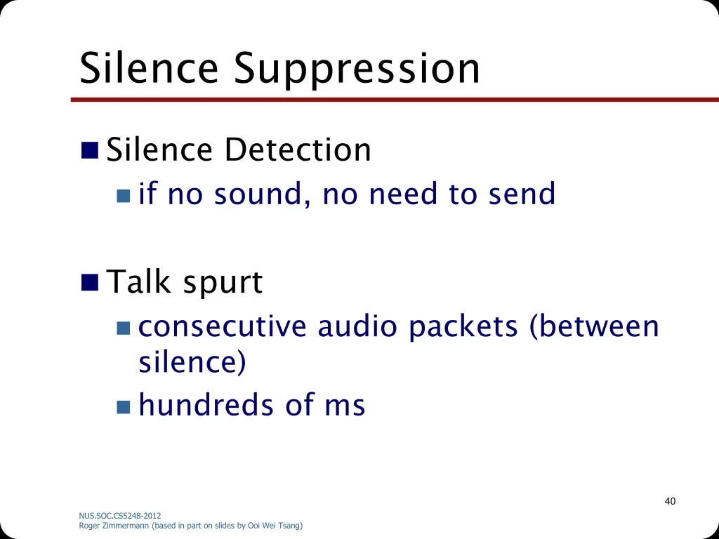 silence suppression