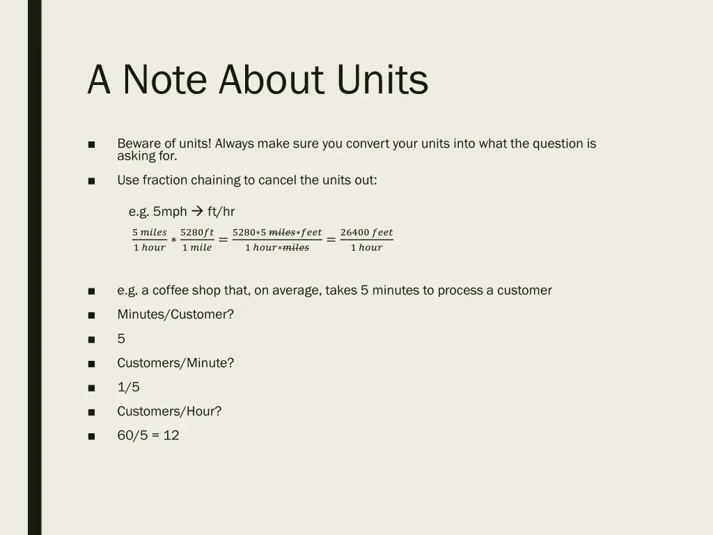 a note about units