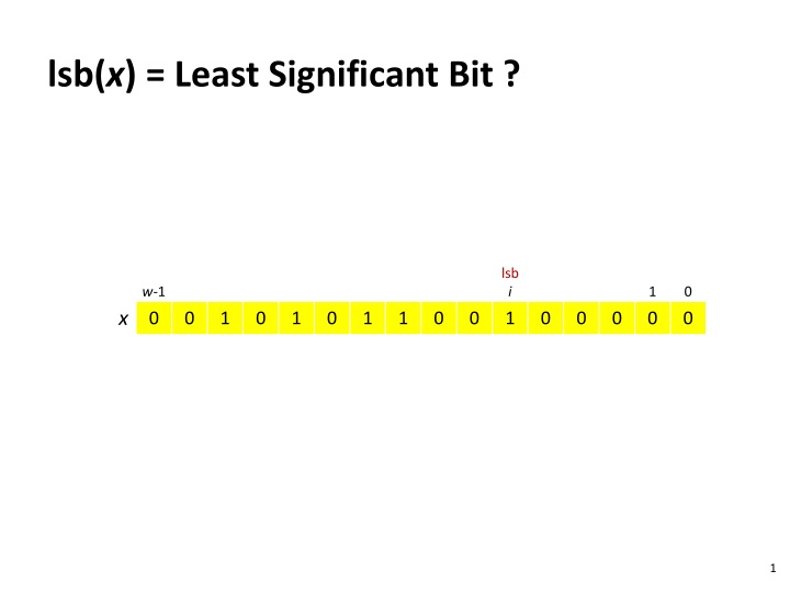 lsb x least significant bit