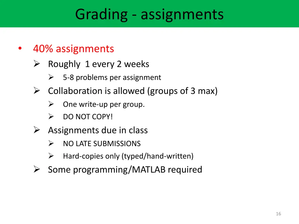 grading assignments
